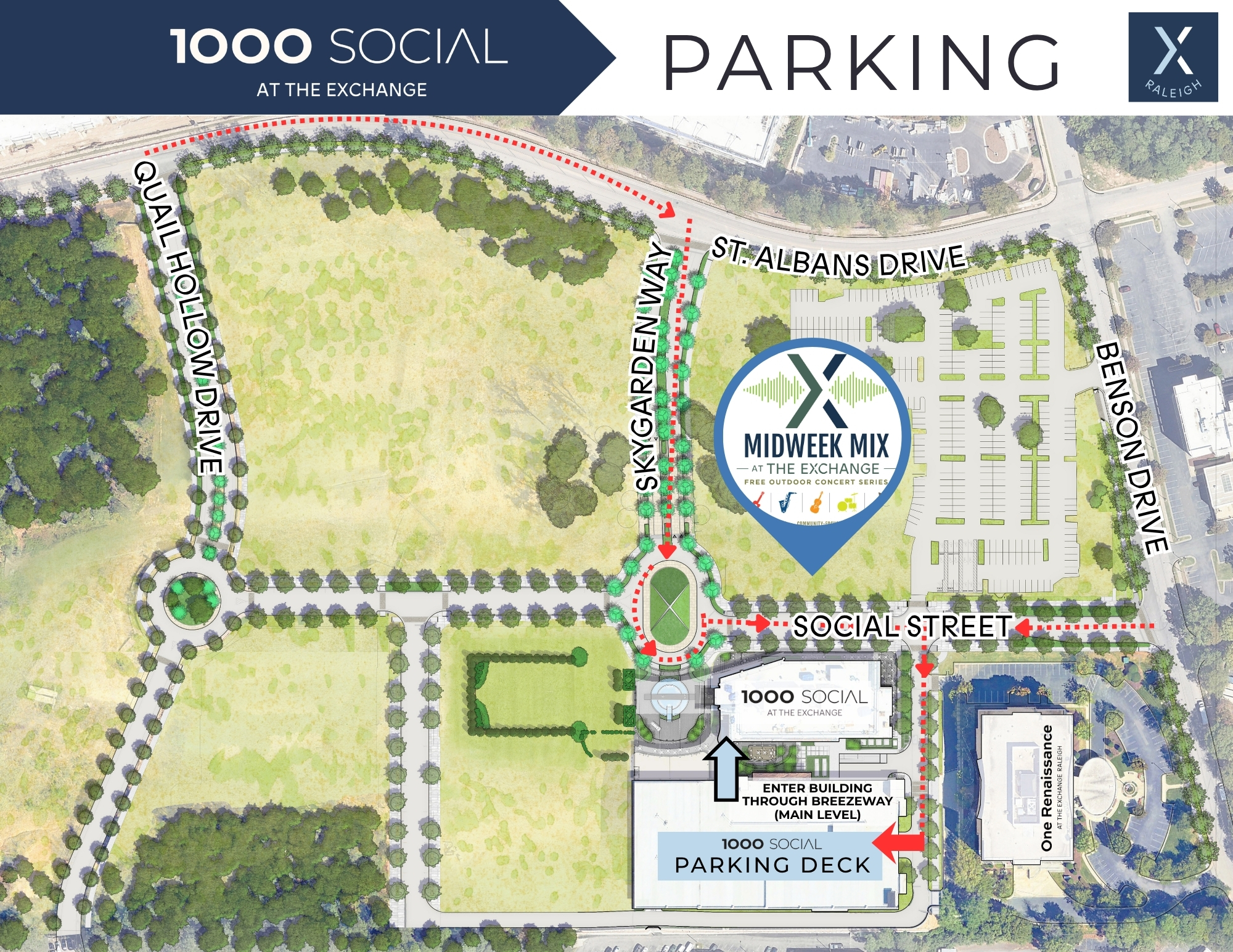 Midweek Mix parking graphic
