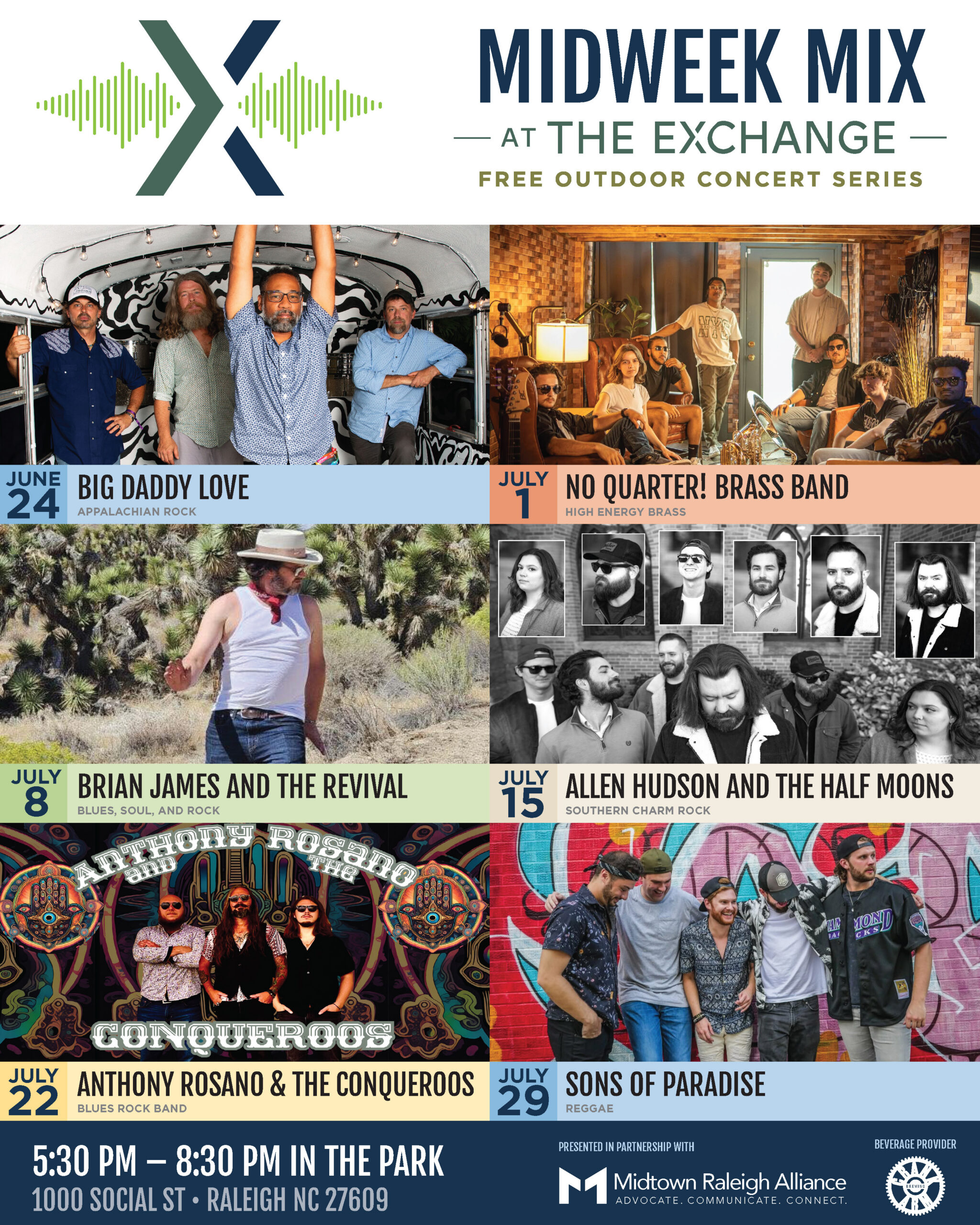Midweek Mix at The Exchange Raleigh Full Lineup